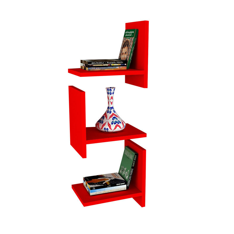 Tablette décorative 3 pièces Bulloch, Rouge