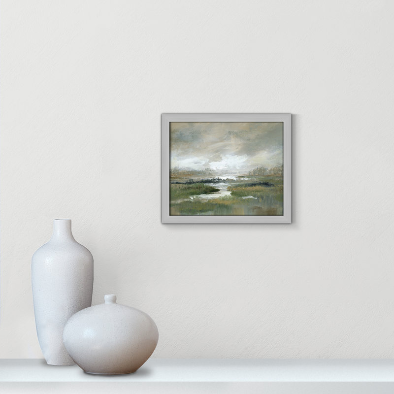 «Misty Inlet» par Nan - reproduction de cadre photo simple, L 15 po x H 13 po, Cadre argenté mat