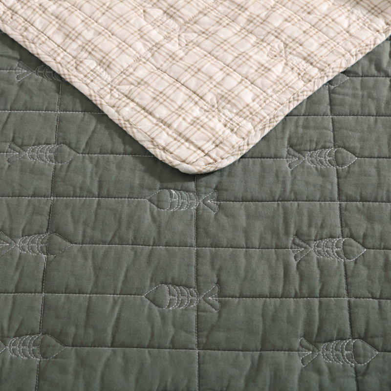 Ensemble de courtepointe réversible Eddie Bauer Troutdale, Courtepointe double / grand + 2 taies décoratives