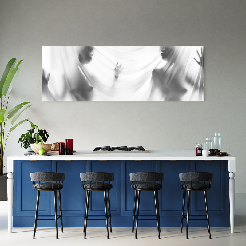 Art mural contemporain éthéré sensuel, H 20 po x l 60 po