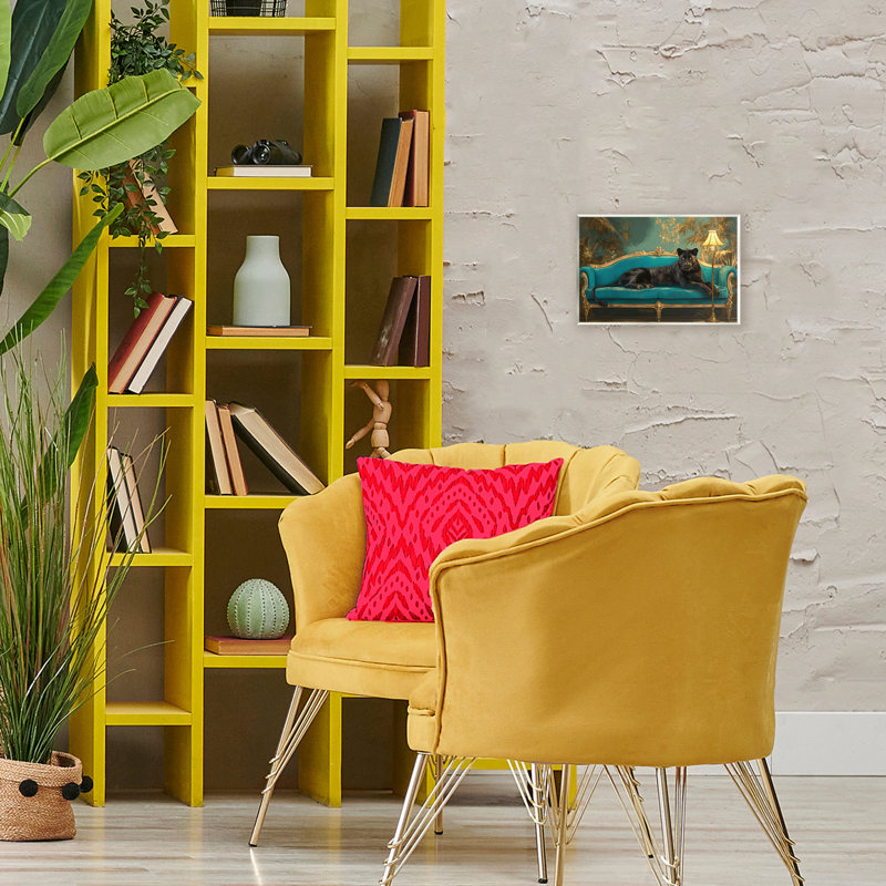 Plaque murale Exotic Lounging Panther, design par Tina LeCour, H 10 po x l 15 po