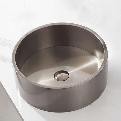 FontanaShowers Ceramic Oval Vessel Bathroom Sink with Faucet