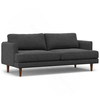 Livingston 76 Inch Sofa In Charcoal Grey Woven-Blend Fabric