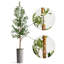Arbre artificiel dans un pot de fleurs moderne, décoration d'arbre en soie d'olivier artificiel (pot et arbre)-407143839-424482374