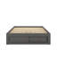 Lit plateforme avec tiroirs, cadre de lit en bois avec casier de rangement au pied de lit, sans tête de lit-945382123