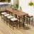 10-Piece Outdoor Bar Height Table And Eight Stools With Cushions, High-Dining Bistro Set