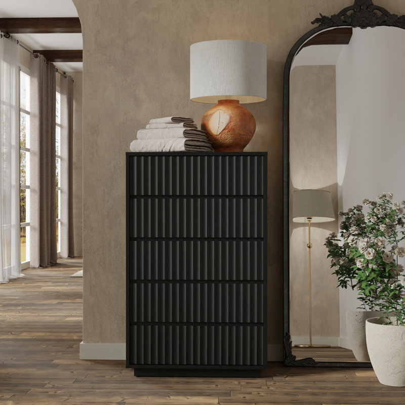 Paloma 30'' W 5 - Drawer Dresser, Black