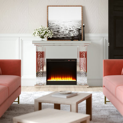 Dacula 47.5'' W Silver Electric Fireplace