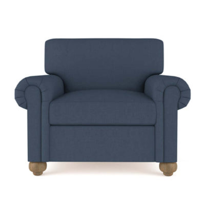 Fauteuil à panneau roulé avec pieds en oignon Leroy
