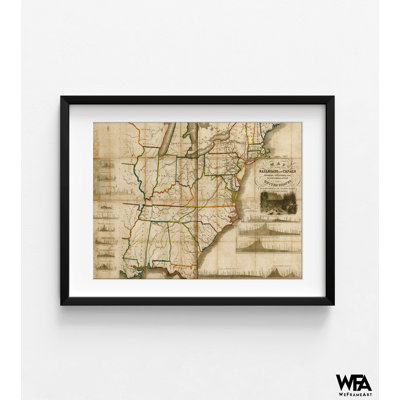 Railroads And Canals Finished Unfinished And In Contemplation In The United States 1834, Railway Art Print, Antique US Office Decor