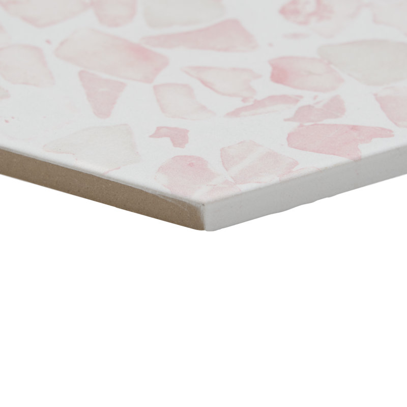 Carreau de sol et de mur en porcelaine de 9 po à aspect terrazzo de Jurassic Hex (8,07 pieds carrés / caisse), Rose