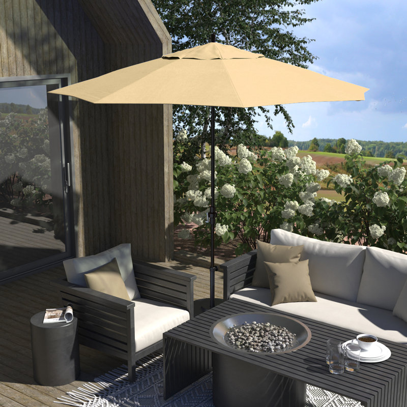 Parasol de patio en bronze 11 pi, Sunbrella® beige