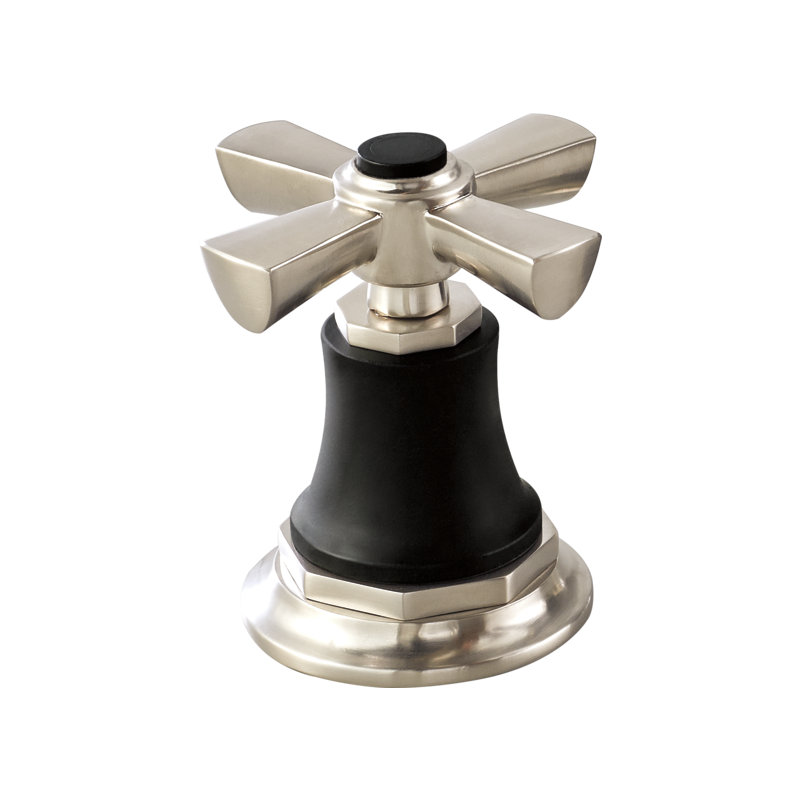 Rook® Widespread Bathroom Faucet with Drain Assembly, 1.2, Cross, Luxe Nickel/Matte Black