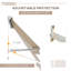 Auvent de fenêtre escamotable manuel 6 pi pour patio / balcon (aluminium, blanc crème)