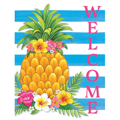 " Welcome Floral Pineapple " by Deb Strain