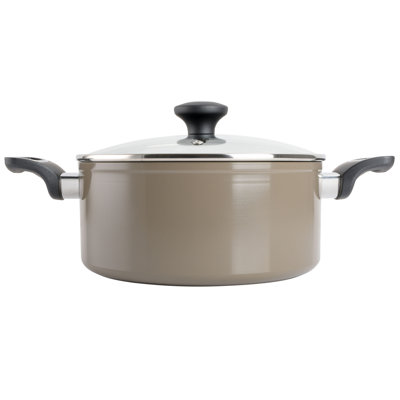 Martha Stewart Everyday Bowcroft 5 Quart Aluminum Dutch Oven With Lid In Warm Grey