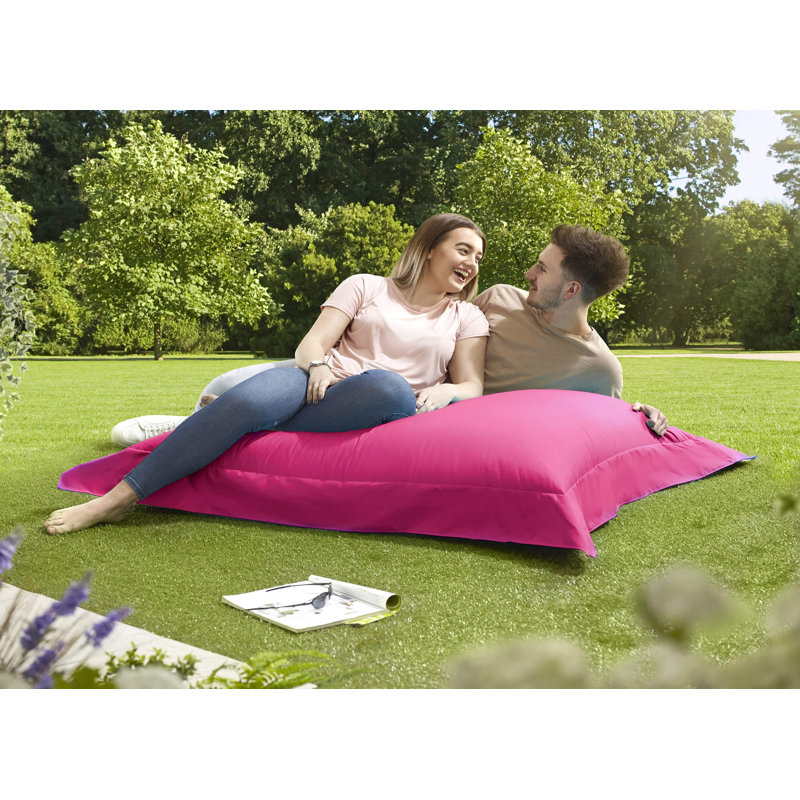 Bean Polyester Outdoor Friendly Refillable Bean Bag Chair & Lounger, Pink