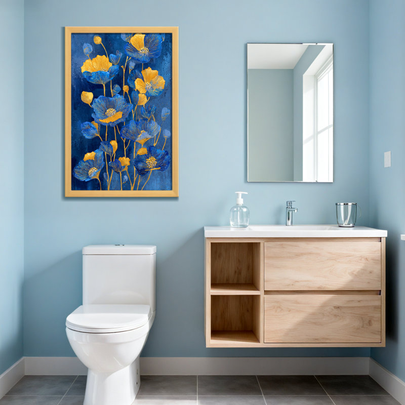Plantes, fleurs et coquelicot, H 18 po x l 12 po, Toile tendue, Ne s’applique pas