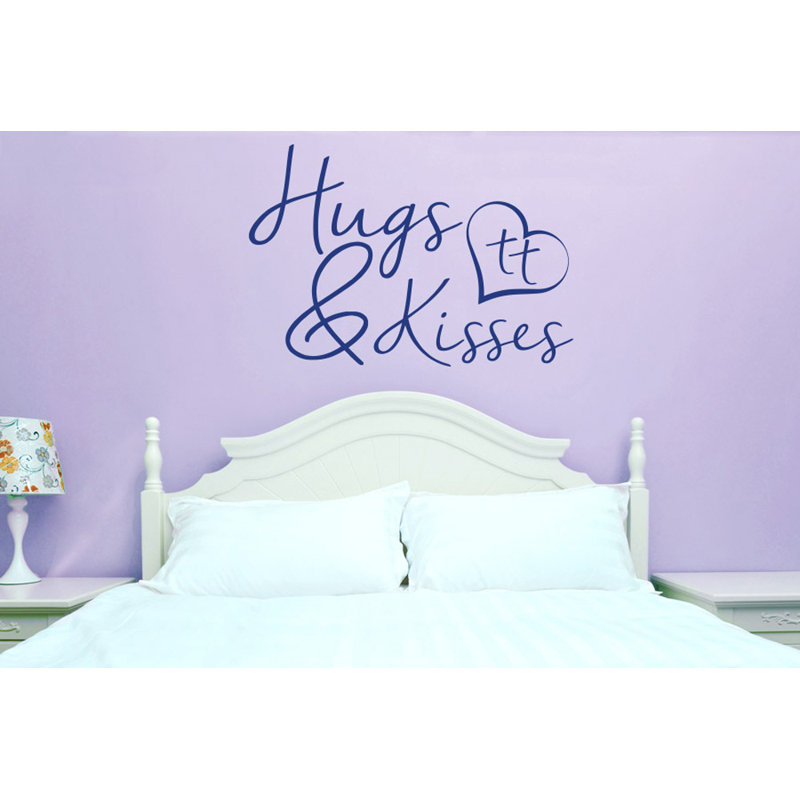 Hugs and Kisses Wall Sticker, Large, Dark Blue