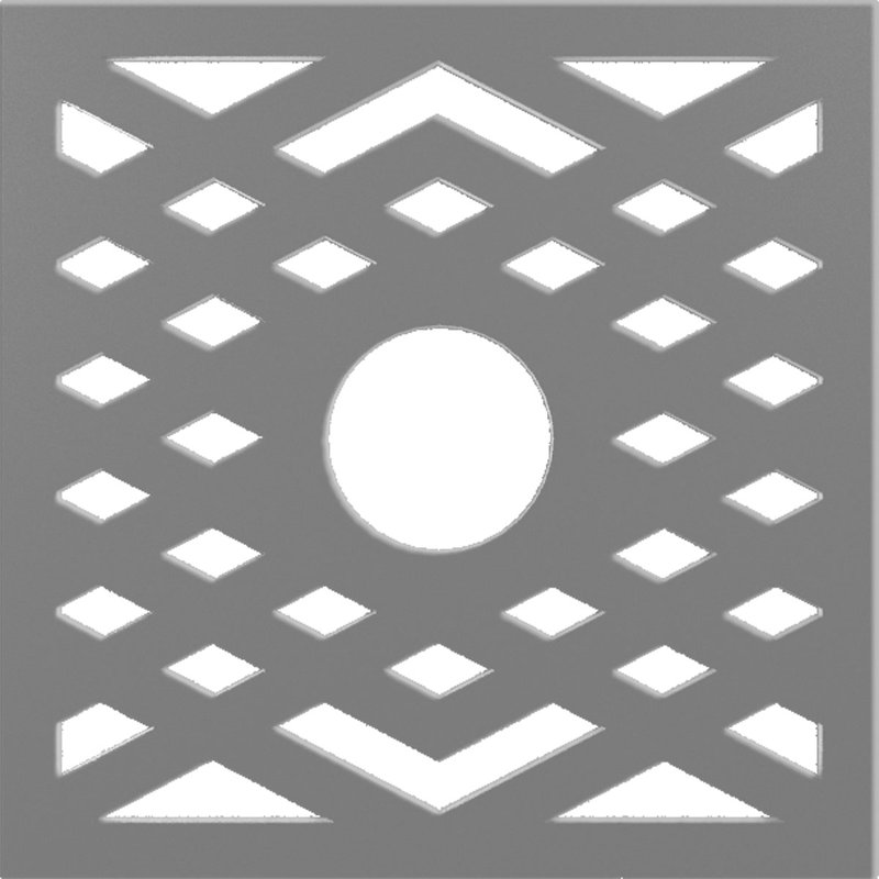 Médaillon de plafond à chevron en PVC de qualité architecturale Chevron, H 34 po x l 34 po x P 1 po, Nickel