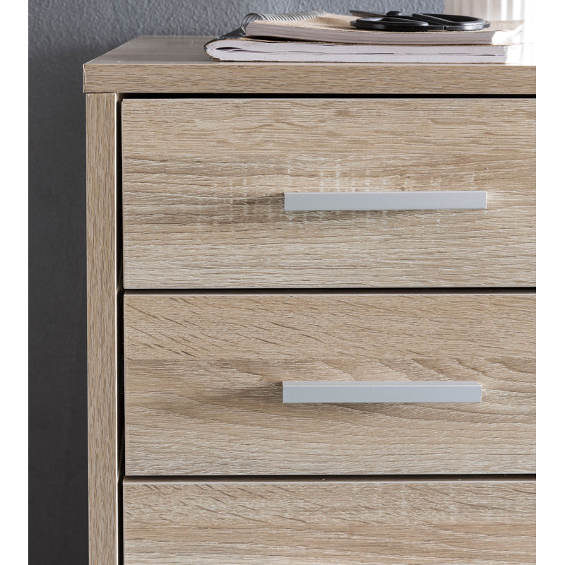Seaview 83.82cm Wide 5 -Drawer Mobile File Cabinet, Light Brown