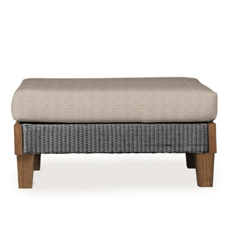 Catalina Outdoor Ottoman, Loveboat Saffron, Ivory