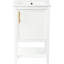 Meuble-lavabo blanc de 20 po avec lavabo simple, armoire, support de rangement et tablette ouverte - Porte autoportante en céramique peinte à fermeture en douceur de 20 po, quincaillerie en acier inoxydable-208990421