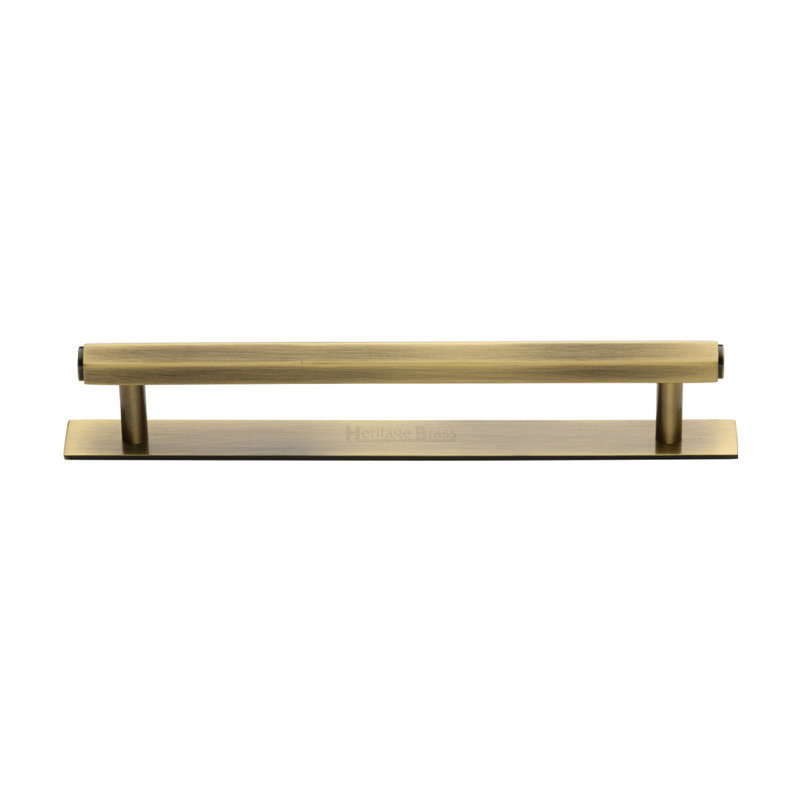 Heritage Brass Heritage Cabinet Pull Hexagonal Design with Plate, Antique Brass, 16cm