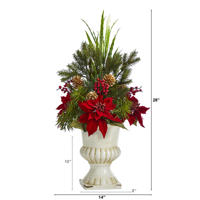 Arrangements floraux de poinsettia et centres de table en vase