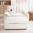 Double Recliner Sofa with USB Charging and Storage Ottoman-1065744523