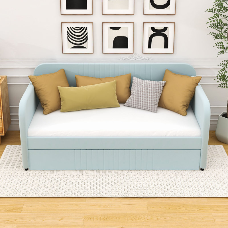 Arkeith Twin Daybed with Trundle, Blue