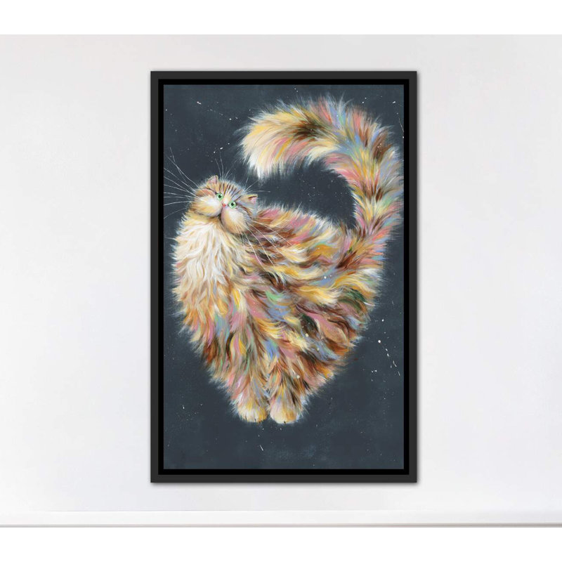 Patapoufette par Kim Haskins-impression d’art graphique, H 26 po x l 18 po x P 1,5 po, Toile avec cadre noir patiné