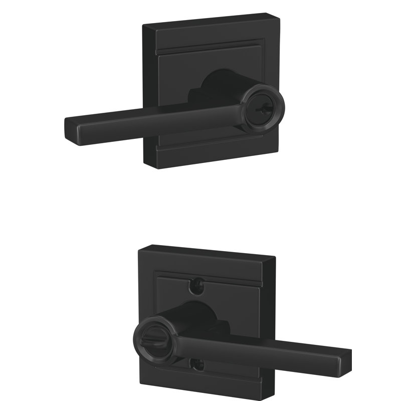 Latitude Keyed Entry Lever with Upland Trim, Keyed Different, Yes, Matte Black