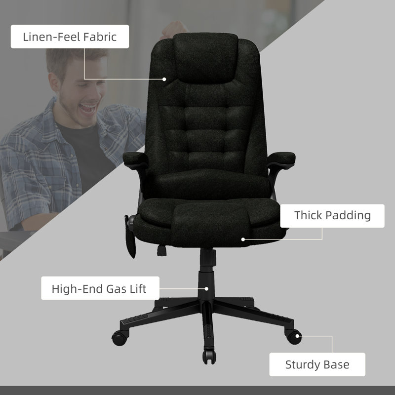 Red Barrel Studio® Executive Chair with Headrest, Black