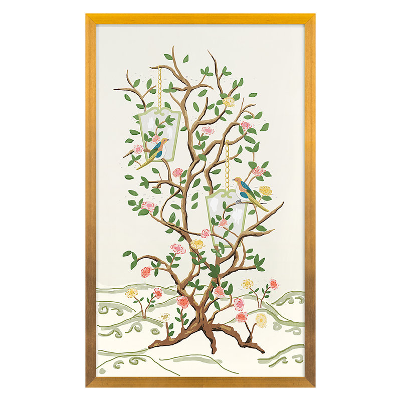 Larchmont 1 (White) Print by Dana Gibson, Gold, 40" H x 26" W x 1.25" D