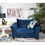 Fauteuil à dossier en tissu, bleu marine
