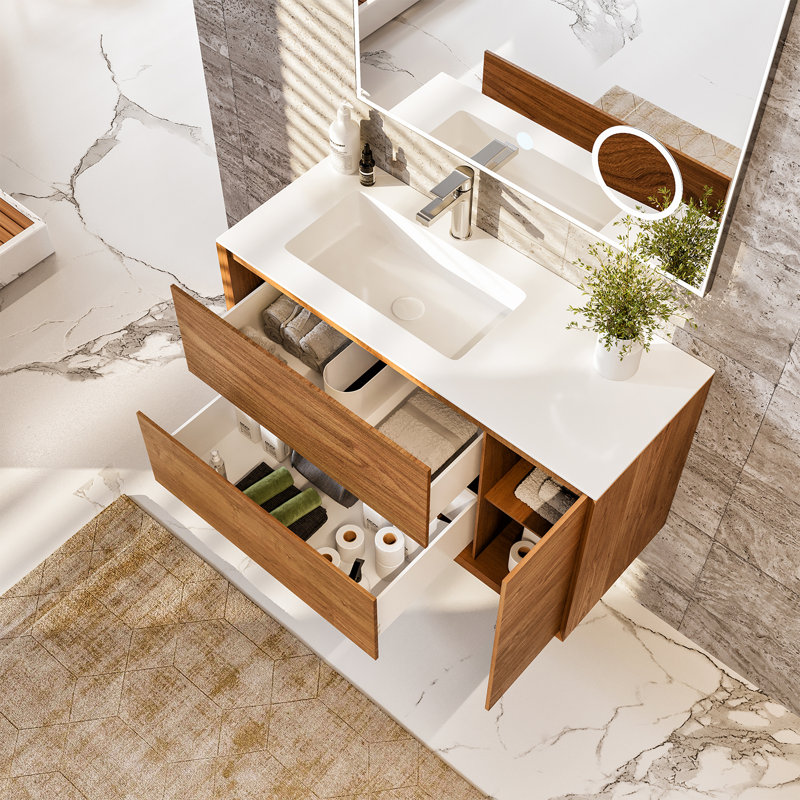 Ensemble de meuble-lavabo mural simple 44 po Alhagie