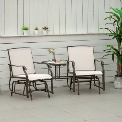 Fauteuil oscillant d'extérieur avec table basse Outsunny