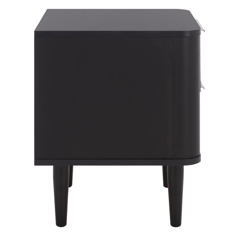 Brey 2 Drawer Nightstand, Black