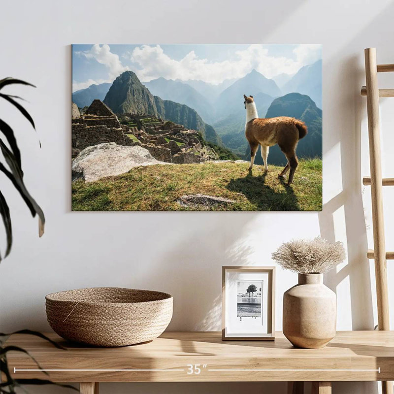Rama lama et Machu Picchu, H 16 po x l 24 po