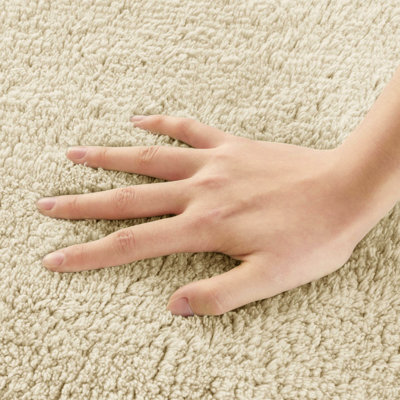 100% Cotton 20X30" Blue 3000 Gsm Reversible Bath Rug - , Machine Washable, Medium Pile 0.5 Soft, Long Lasting, Non Slip Recommended