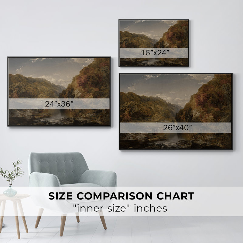 «Vintage Landscape - DCI» sur toile, Toile avec cadre flottant noir, H 17 po x l 25 po x P 2 po