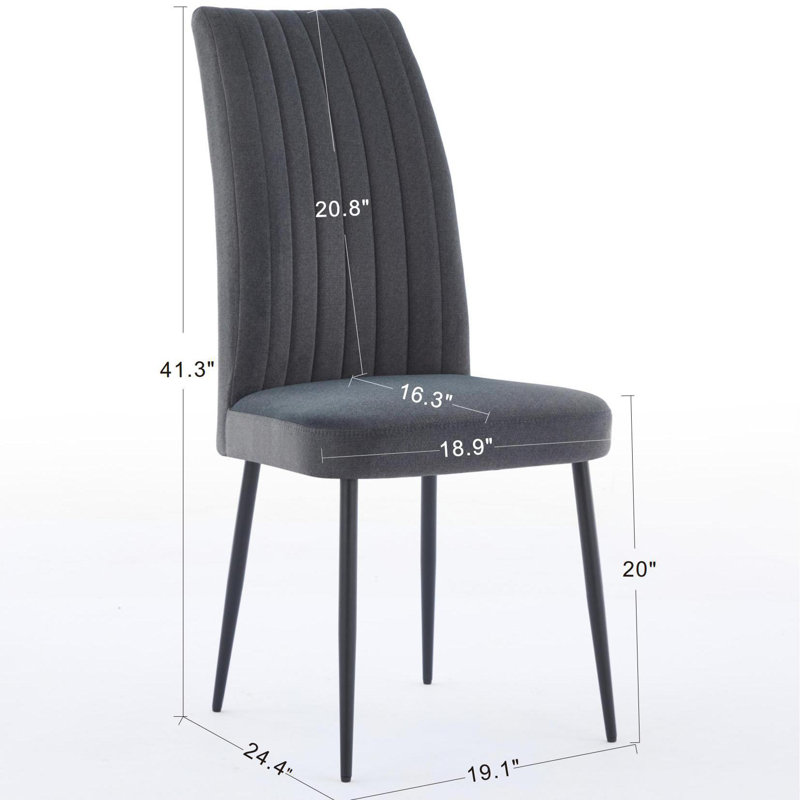 Ensemble de 2 chaises de salle à manger réglables en velours gris foncé, Gris foncé