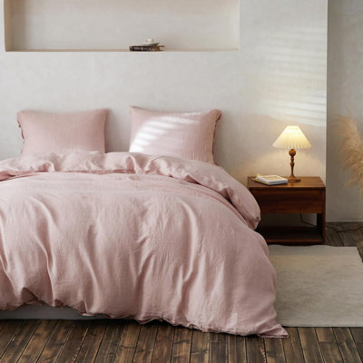 100% Linen Duvet Cover Set Belgian Flax Breathable Bedding,