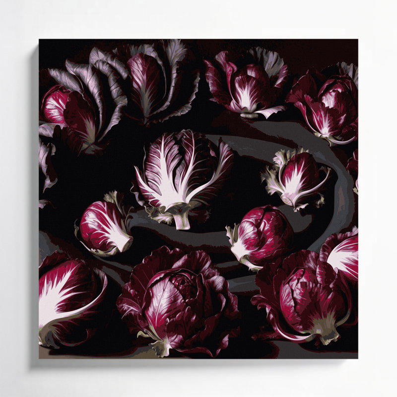 Légumes, art mural sur toile rouge Radicchio, H 12 po x l 12 po