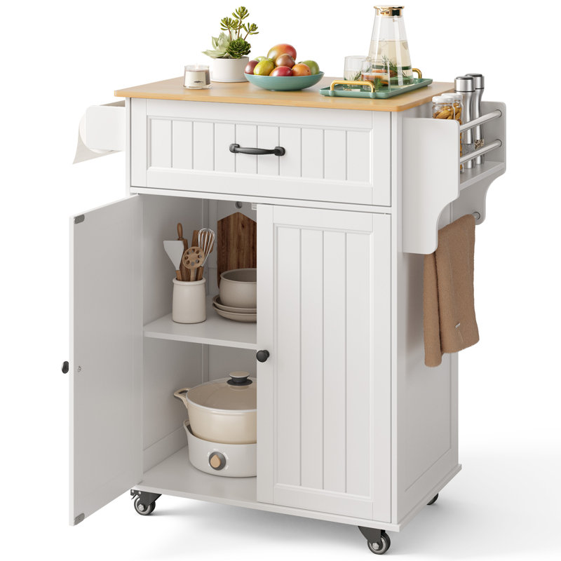 Îlot de cuisine Modern, Blanc / Blanc