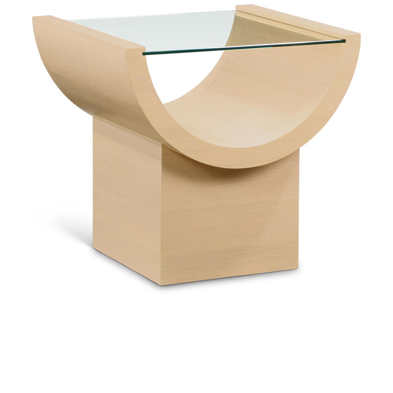Caputto Glass Abstract End Table, Natural