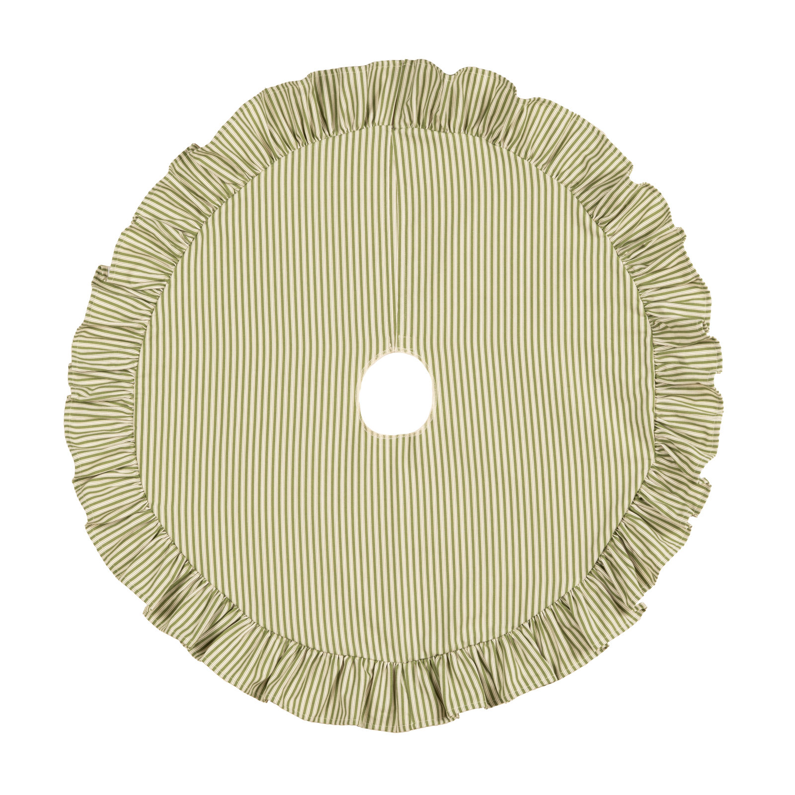 Polo Stripe Christmas Tree Skirt, Green, 60"