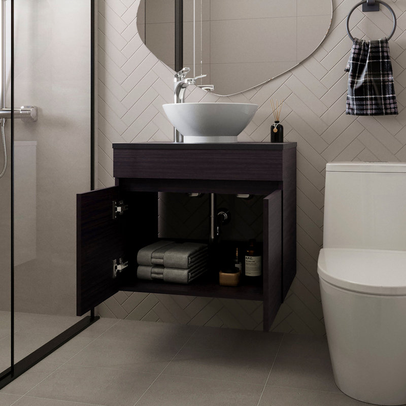 Meuble-lavabo avec 2 portes Wengue, Wengé