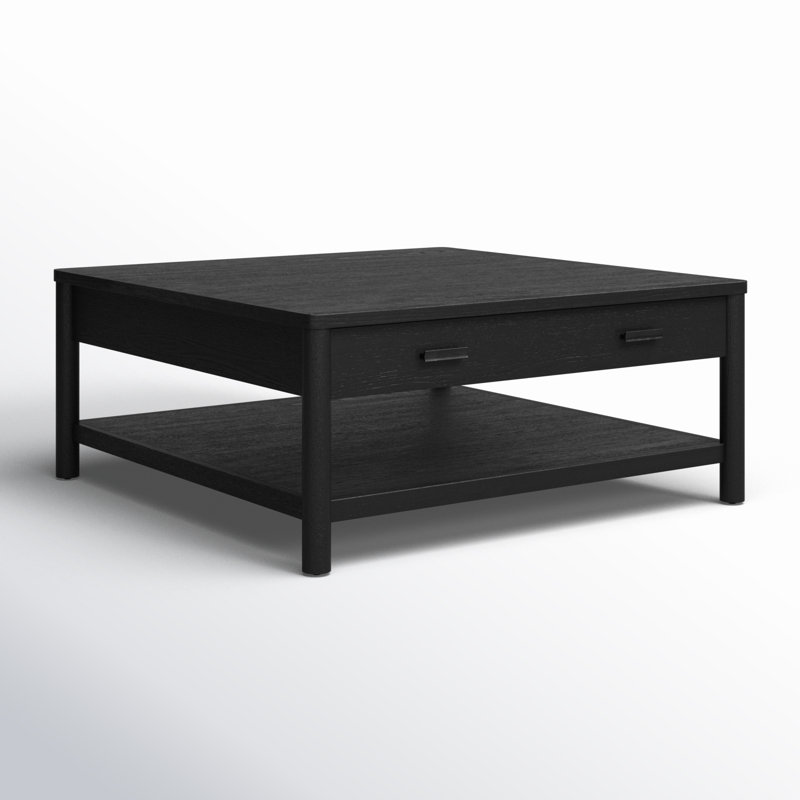 Jaylessa Wood 1 Drawer Coffee Table, Black